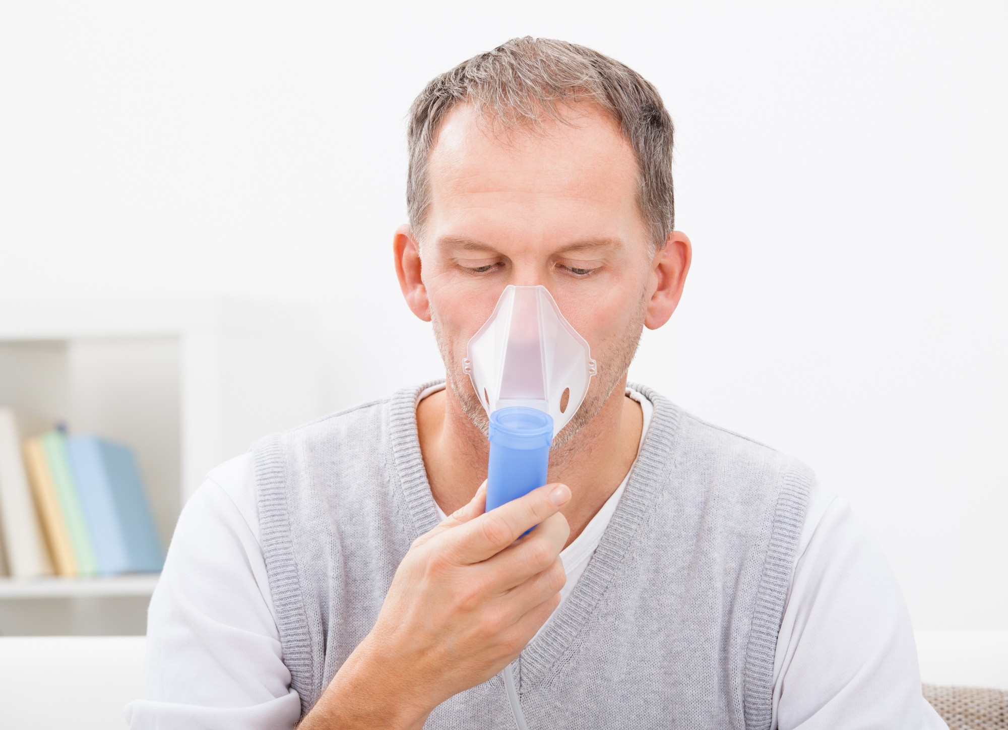 man with oxygen mask