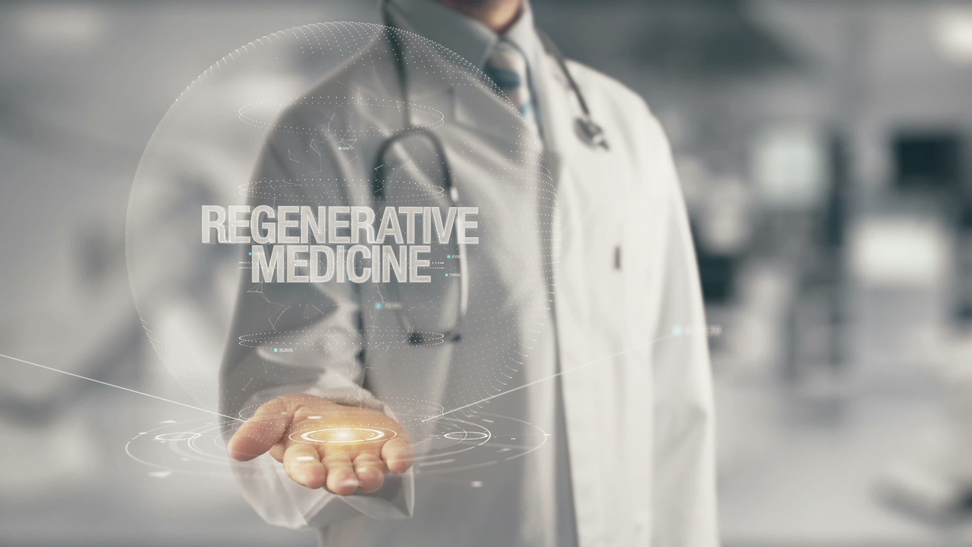 regenerative medicine text and doctor