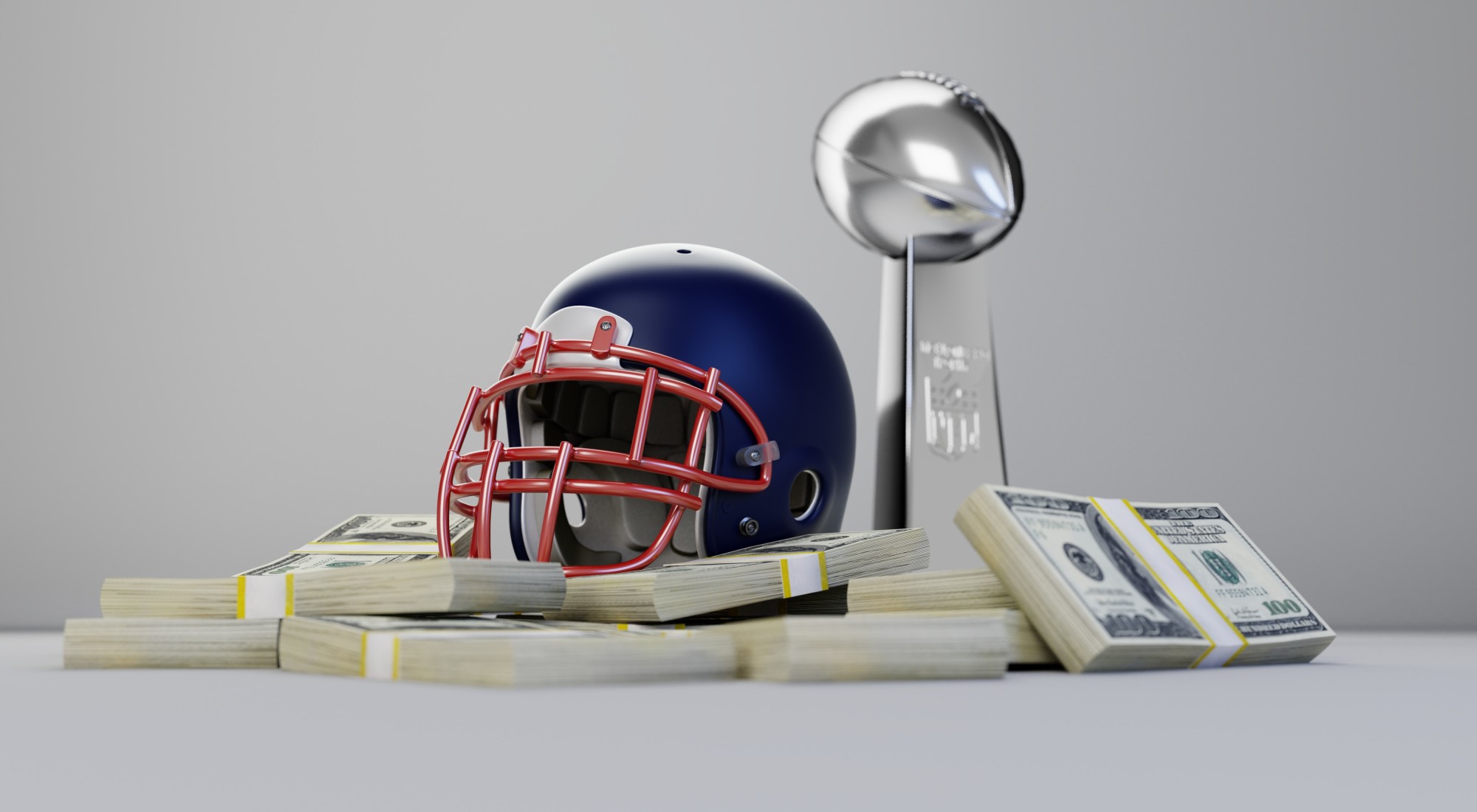NFL Betting Visualized by Helmet, Trophy, and Money